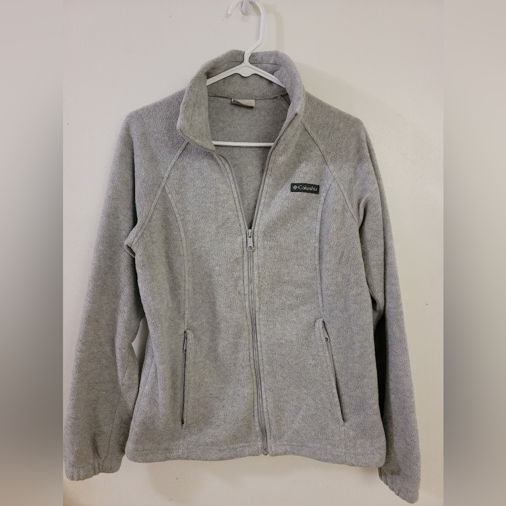 Columbia Light Gray Full-Zip Fleece Jacket